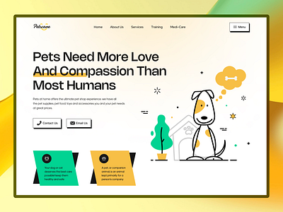 Pets Website Design animal care cats design dog pet ui uiesign uiuxdesign ux webdesign
