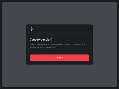 Cancel your plan? 🥺 app cancel clean colors component design minimal plan ui