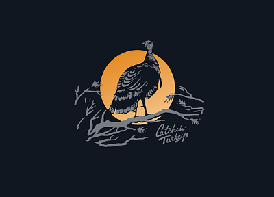 Catchin' Turkeys catchin deers catchin turkeys hunting illustration outdoors tee tee shirt turkey turkey hunting