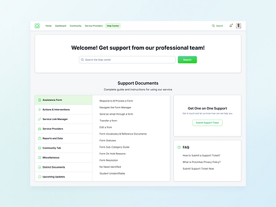 Help Center dashboard design documents faq help helpcenter search support ui ux