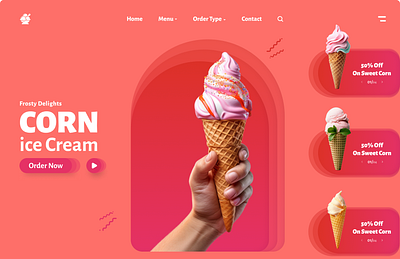 Ice Cream Shop Web App branding buy design development ecommerce figma ice cream ice cream shop landing page marketing online order orders payment purchase sell uiux website