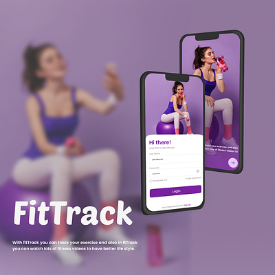 Fitness Tracker Mobile App app branding design fitness mobile mobile app purple track ui uidesign uiux ux uxdesign website