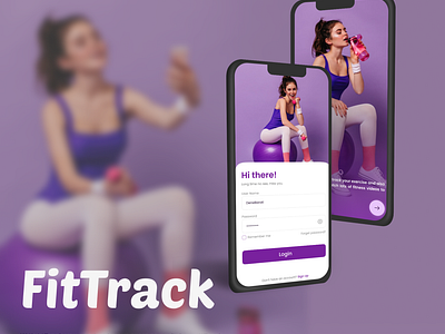 Fitness Tracker Mobile App app branding design fitness mobile mobile app purple track ui uidesign uiux ux uxdesign website