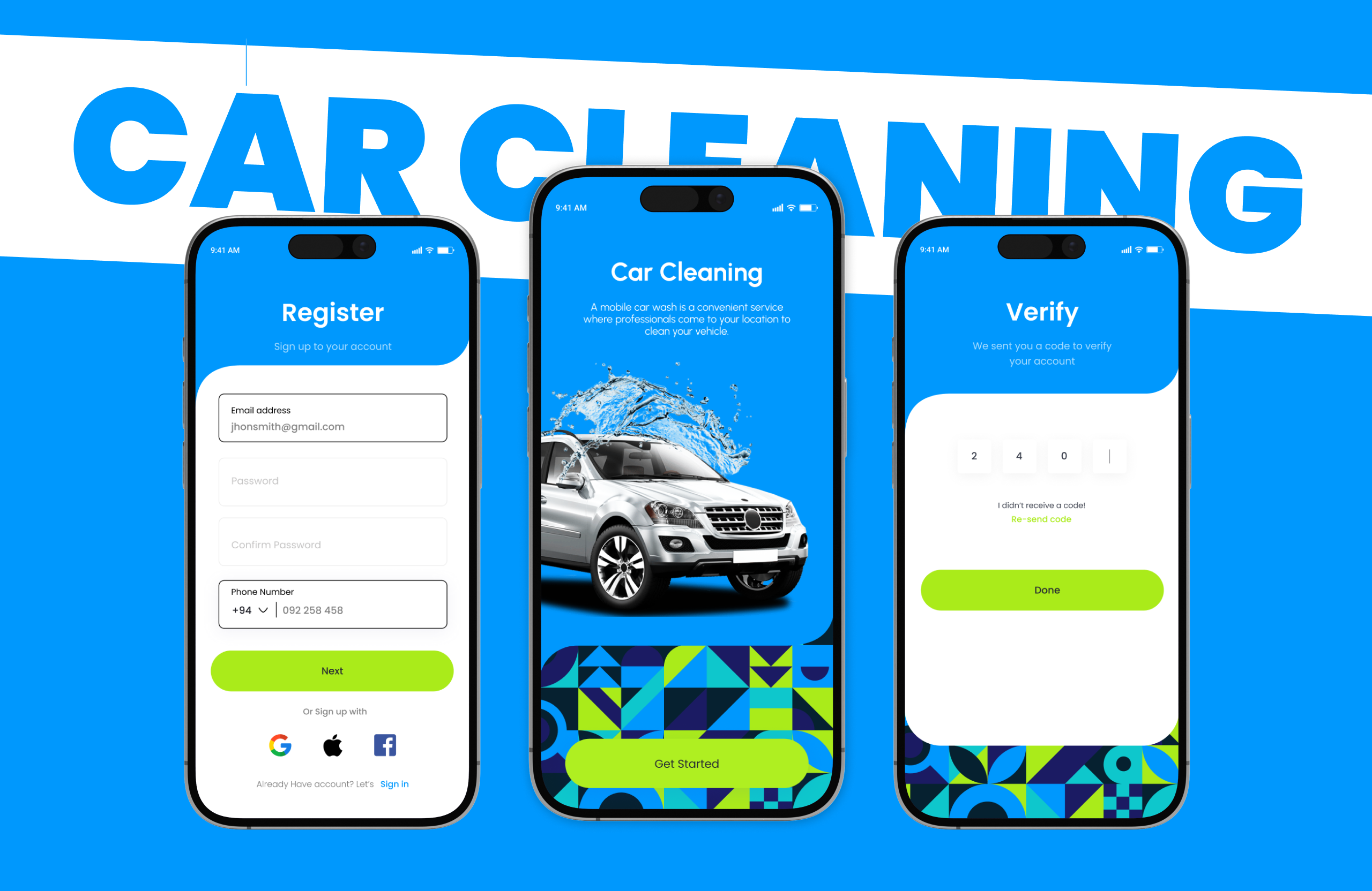 Car Wash App Ui Design app ui car wash app design desktop logo prototype ui upwork website ui