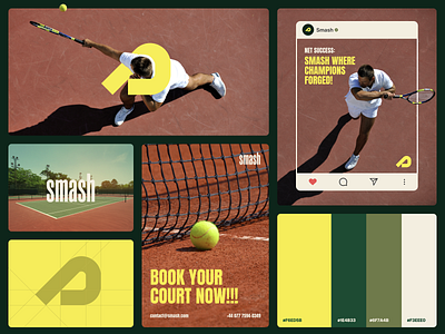 Smash- Tennis Brand Identity brand book brand guideline branding design graphic design identity logo logo mark modern logo poster sport sport branding sports tennis tennis academy tennis game typo typography ui visual identity