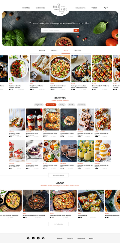 Maquette | Site de recette de cuisine branding graphic design ui