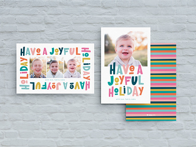 Holiday Card / Bold Color border colorful graphic design holiday card design playful