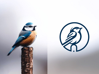 Chirping Charm: Bluebird Logo Design modern logo