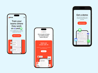 Arist Mobile Website Design business tool communication design graphic design interface mobile mobile design mobile website teamwork training ui user experience user experience design user interface ux ux design web design