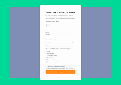 Subscription Form design typography ui ux