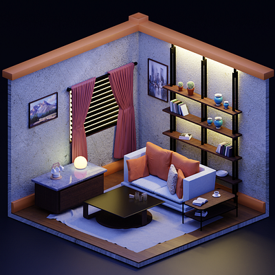 Isometric Living Room