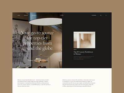 Luxyry Rated Residences beige black design desktop editorial figma gold hero hotel luxury portal rated residences tourist travel typography ui web web design