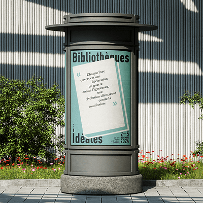 Poster for Bibliothèques Idéales graphic design