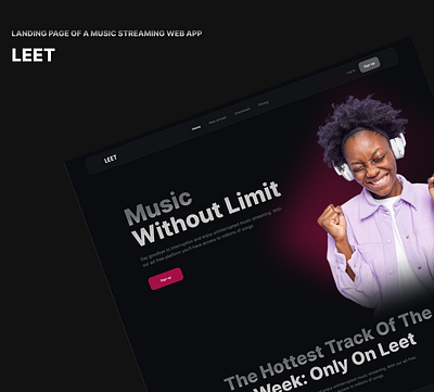 LEET: MUSIC STREAMING WEB APP design figma music app ui web design