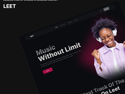 LEET: MUSIC STREAMING WEB APP design figma music app ui web design