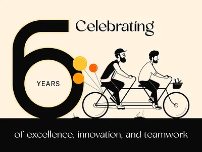 6th Anniversary 6 animation anniversary branding celebration company creative creative design creativedreams design design agency design studio design team designer illustration team teamwork ui ui ux design uiux