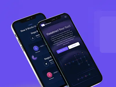 SaaS Construct branding hero section logo saas ui uiux web design