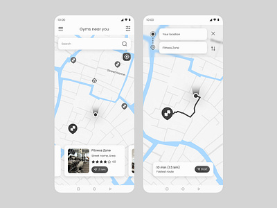 Map UI design design gps location map ui