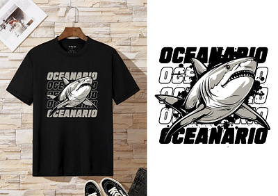 Shark t shirt design branding design graphic design illustration logo ocean t shirt oceanario shark shark t shirt shark t shirt design shark tee t shirt design typography