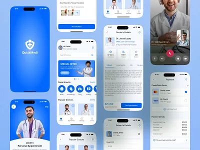 Doctor Appointment Booking & Consulting App Ui Design appointment blue blue ui clinic app consultant doctor app doctor application doctor appointment doctor booking app doctor consulting app healthcare app hospital hospital app medical app medical consul medical health app minimal online doctor appointment patient app treatment