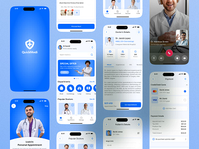Doctor Appointment Booking & Consulting App Ui Design appointment blue blue ui clinic app consultant doctor app doctor application doctor appointment doctor booking app doctor consulting app healthcare app hospital hospital app medical app medical consul medical health app minimal online doctor appointment patient app treatment