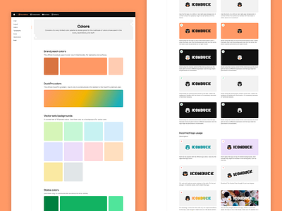Colors and logo guide branding clean color palette colors colourful logo guide logo guidelines palette style guide ui ux