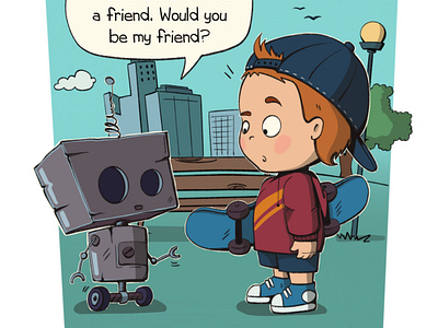 Boy and Robot book design book illustration cartoon character cartoon drawing cartoon illustration children illustration comics design graphic design illustration