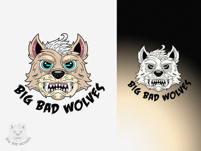 "Big Bad Wolves" Mascot logo design 2d adobe illustrator branding cartoon character character design illustration linework logo logo design mascot nft vector wolves