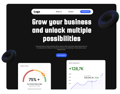 Finance Website Landing Page cool crypto dark dashboard design finance landing page new trending ui website