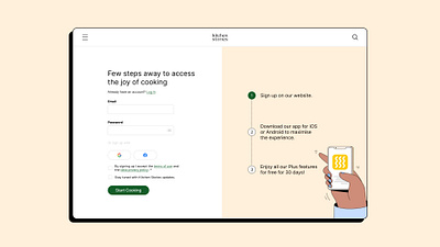 Daily UI: Kitchen Stories Sign up page re-design dailyui design kitchenstories sign up page ui