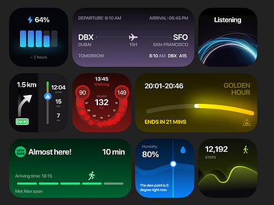 Pack of widgets for iOS design graph illustration ios ui vector widgets