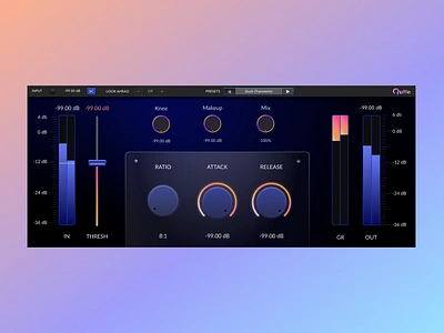 A compressor with some bling compressor design music plugin ui ux vst