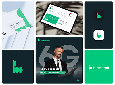 Bizmatch - Brand identity b branding logo telecom ui webdesign