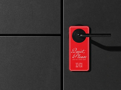 Bold Hanging Door Tag Design for Booktok bold branding print red