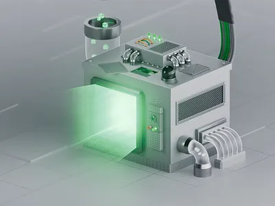 Keep working 3d 3d design crypto design fintech illustration machine motion design motion graphics particles work working