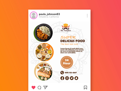 Restaurant Social Media Post Design branding design graphic design illustration social media post typography ui ux vector