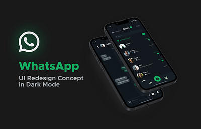 WhatsApp UI Redesign in Dark Mode dark mode redesign ui whatsapp