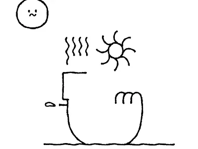 Water Chicken 2d animation illustration simple