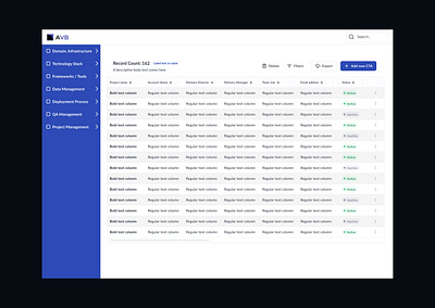 Project Report design system laft menu responsive web table design visual design