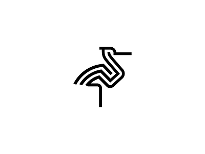 Heron animal bird heron icon line linework logo nature simple stork stripe symbol wing