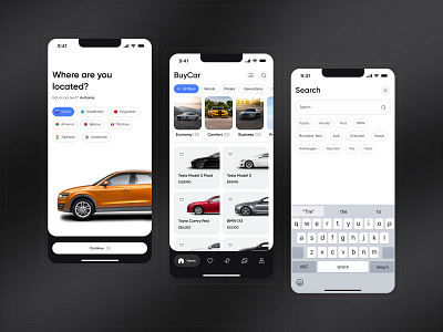 BuyCar - Mobile app for buying a car 3d animation branding graphic design logo motion graphics ui