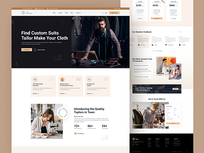 Tailoring Website Design agency chean class cloth website course dark design ecommarce fashion figma landing page landingpage modern design new design popular design product sell shop tailoring tailoring website ui design website design