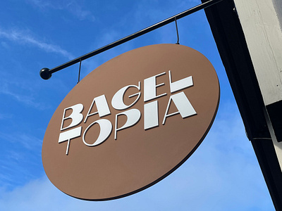 Bageltopia logo signage bagel bageltopia chris rooney eatery logo restaurant signage typography