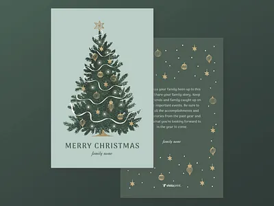 Holiday Card / Christmas Tree Non Photo christmas tree graphic design green holiday card design no photo