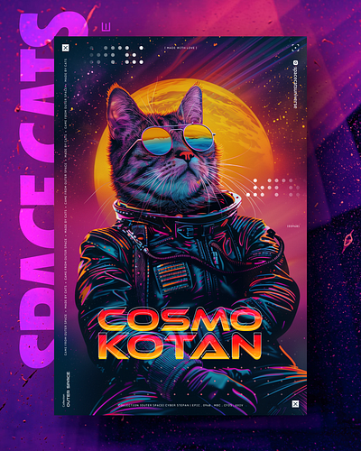 Cosmo Kotan ai branding cat daliy design illustration poster print
