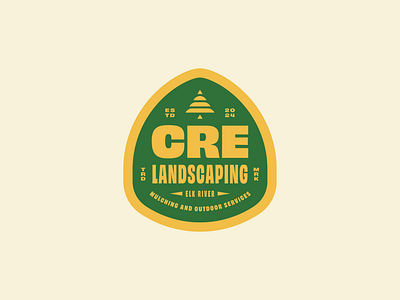 CRE Landscaping badge branding design landscaping logo tree typography