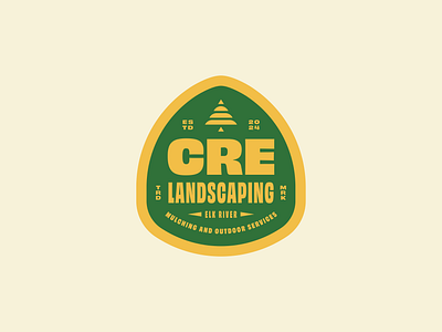 CRE Landscaping badge branding design landscaping logo tree typography