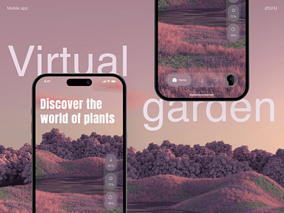 Virtual Garden app 2024 app application blur branding design digital garden mobile navigation plant tabbar ui ux