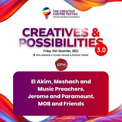 The Creative Centre Festac flyer design graphic design