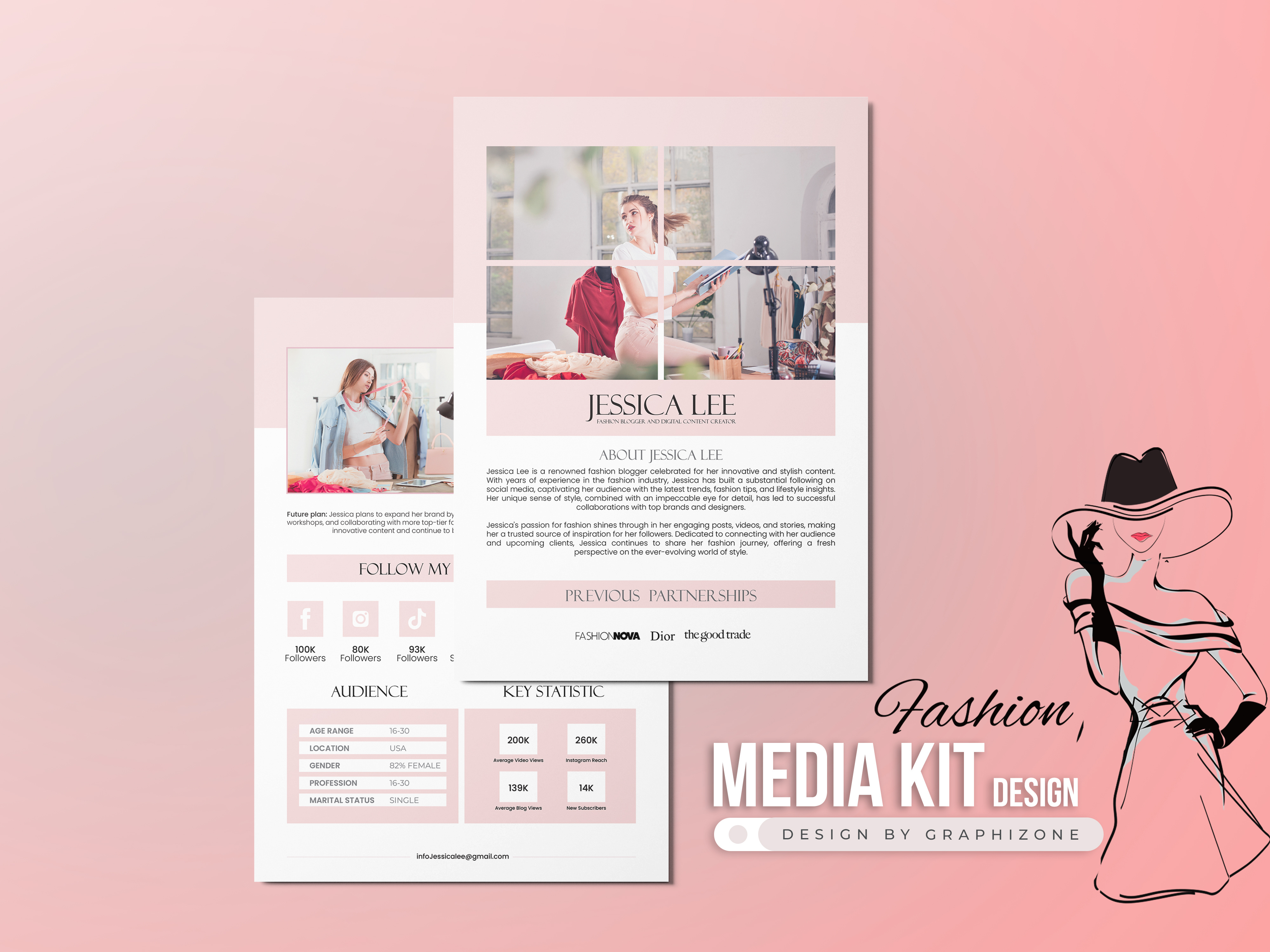 Example of Media Kit Design | Influencer Biography